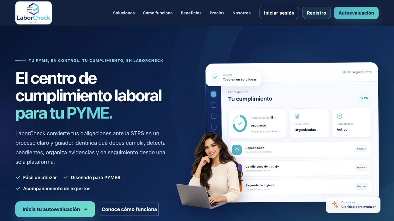 Página principal de la plataforma LaborCheck